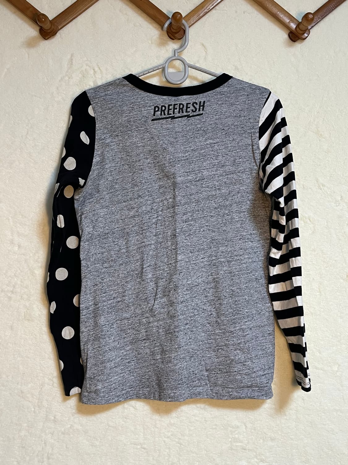 빈티지 도트 스트라이프 긴팔 티셔츠 상품이미지2