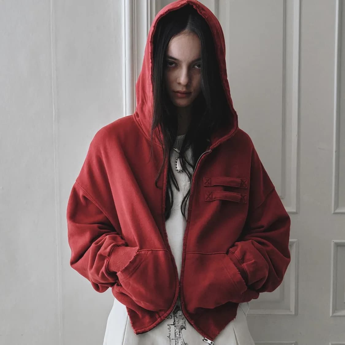 데어드 드림베이비드림 후드집업 레드 상품이미지1