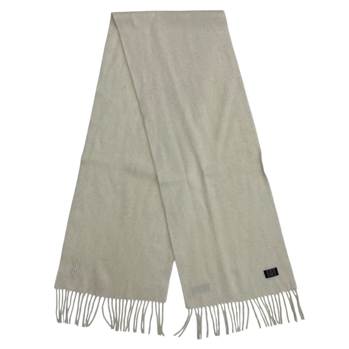 입생로랑 화이트로고 퓨어 울 아이보리 머플러 상품이미지4