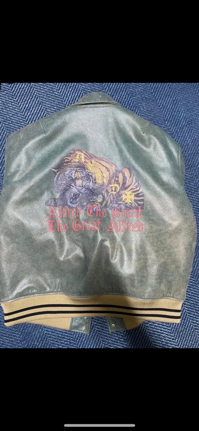 헤리티지플로스 알프레드 레더 바시티자켓 m 그린 상품이미지5