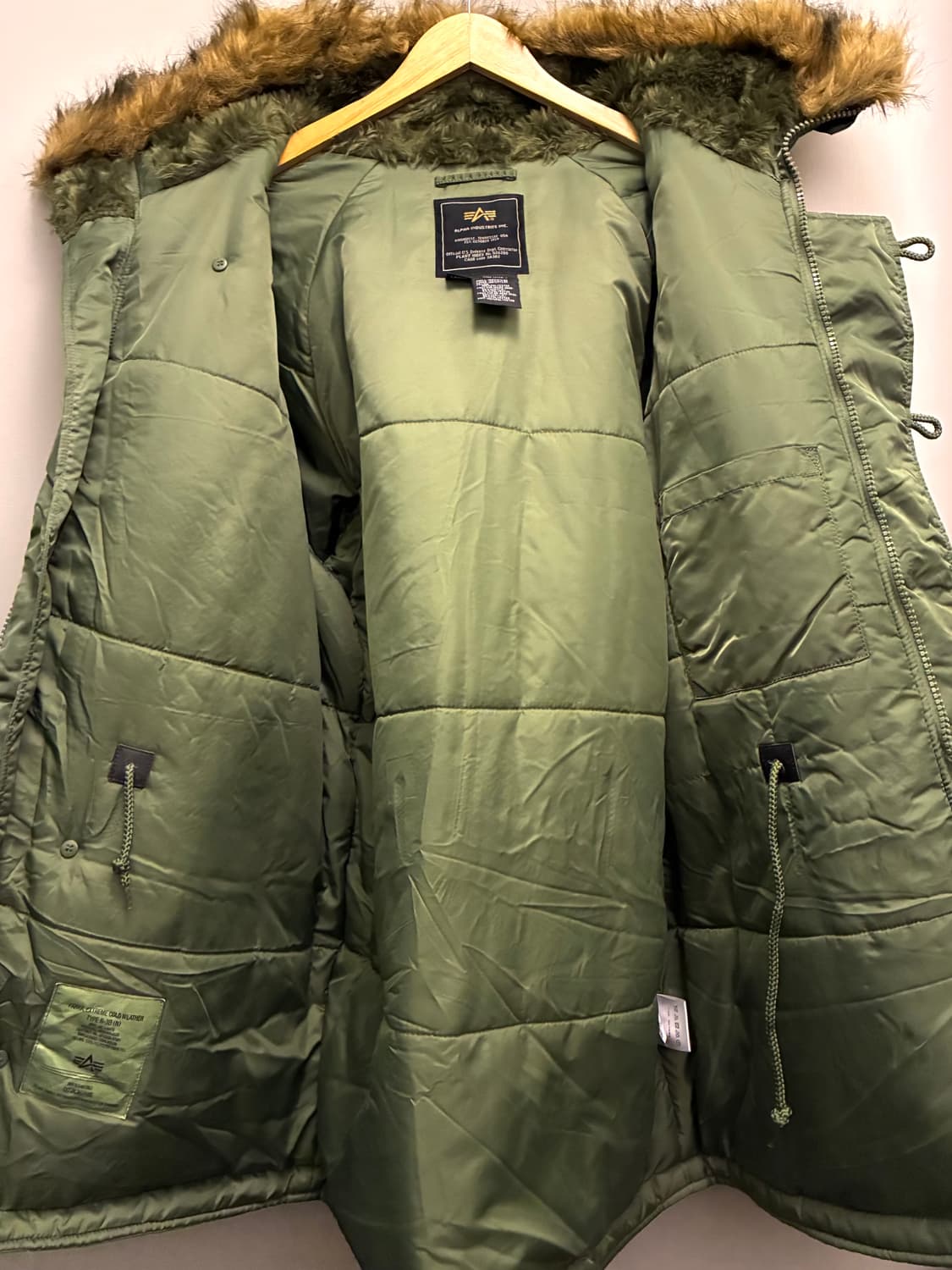 (XL)ALPHA 알파인더스트리 N3B 밀리터리 콜드파카 세이지그린 상품이미지9