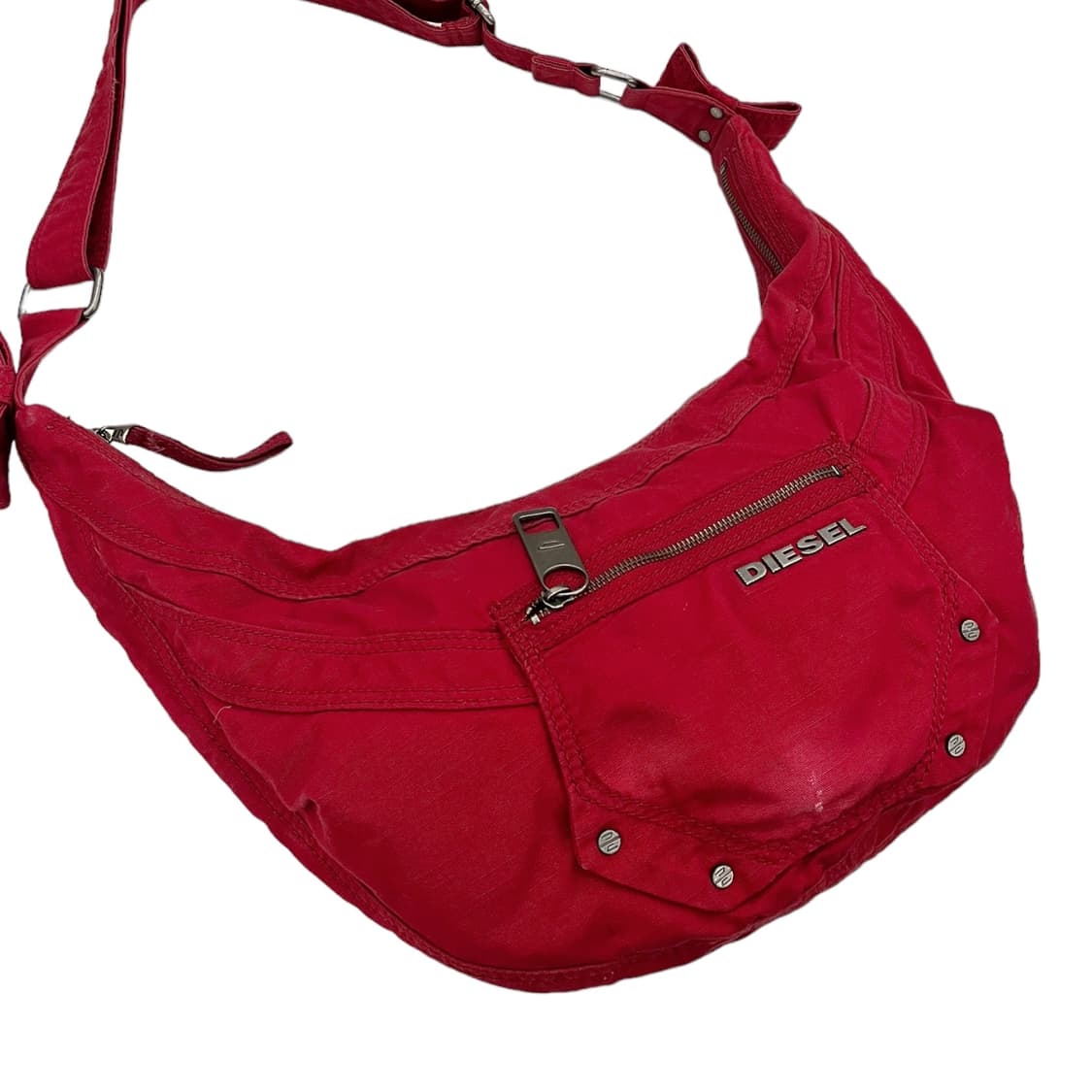 디젤 코튼 크로스바디 하프문백 레드 상품이미지5