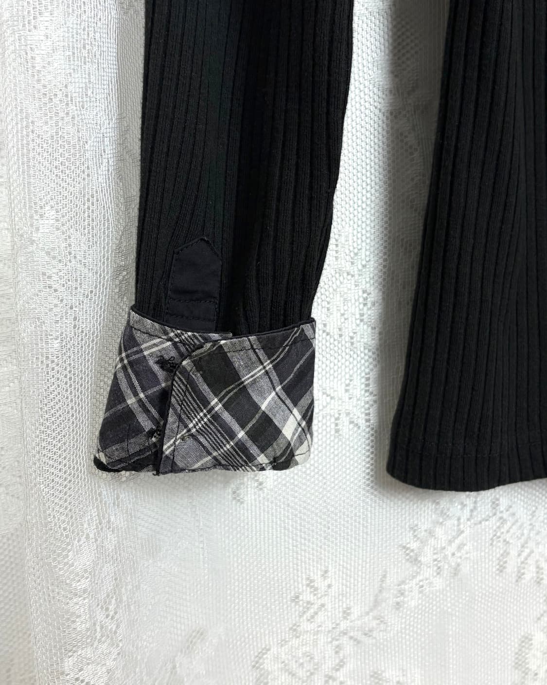 LAD Ribbed Layered Hooded Zip-Up 상품이미지7