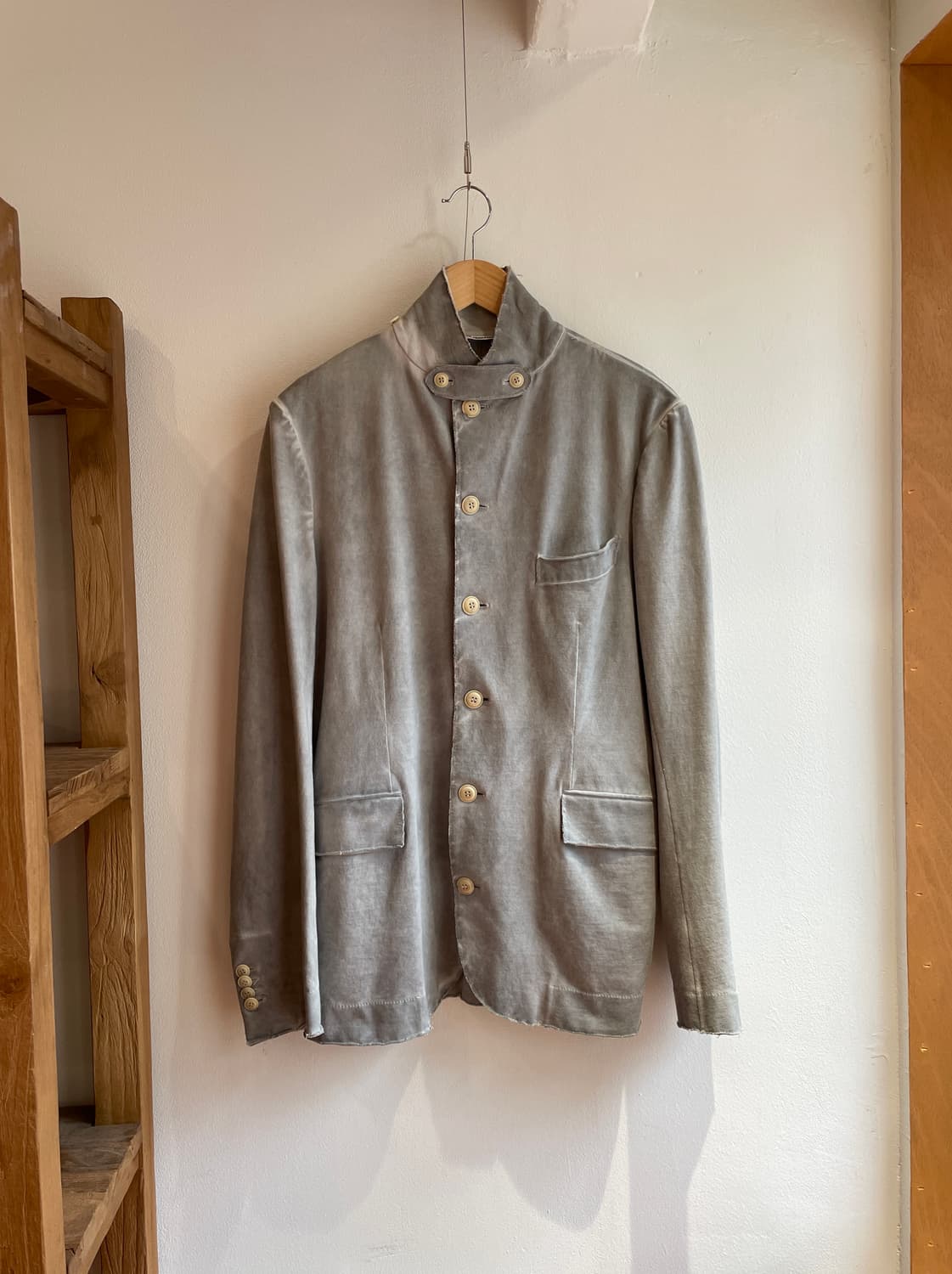 요시 후나바시 스탠드 카라 코튼 자켓 상품이미지1