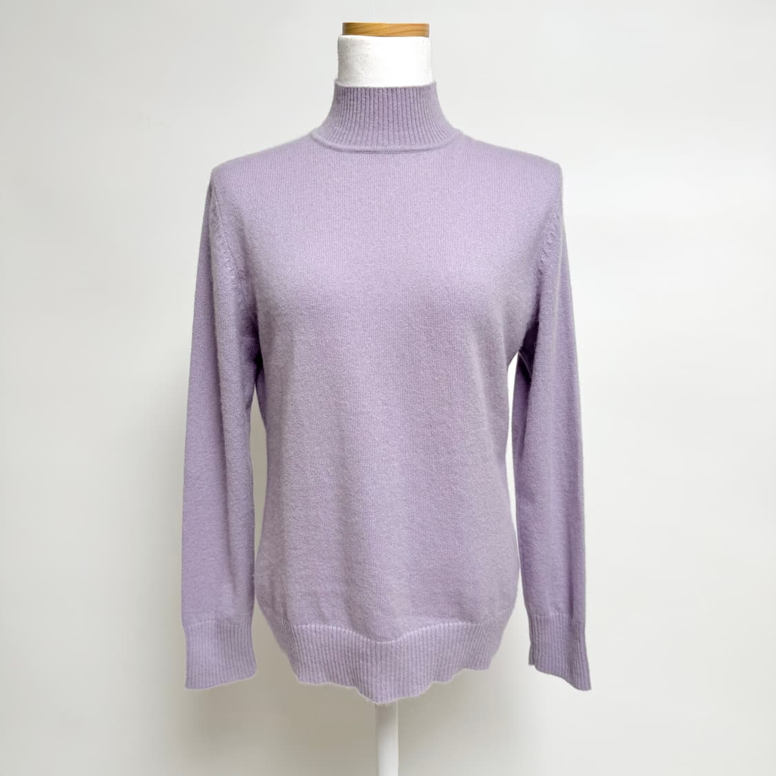 [캐시미어 100%] 라벤더 반폴라 하프넥 목폴라 니트 L 상품이미지1