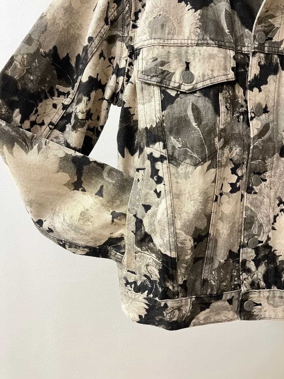 90s FICCE 빈티지 코튼 플라워 패턴 3세대 트러커 자켓 상품이미지4