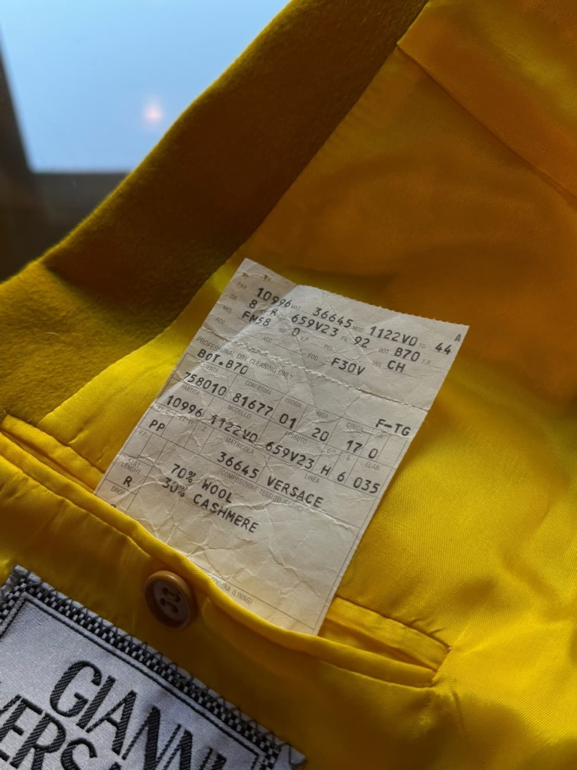 VERSACE 베르사체 캐시미어 플란넬 더블 브레스티드 자켓 77~88 상품이미지9