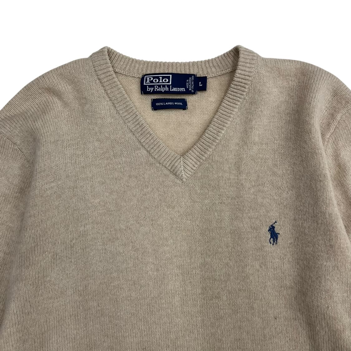 폴로 랄프로렌 블루포니 아이보리 브이니트 L 상품이미지4