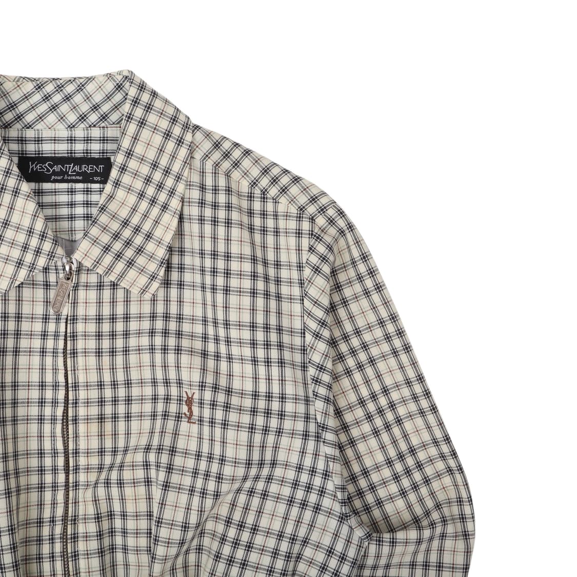 입생로랑 체크 크롭 블루종 자켓 상품이미지3