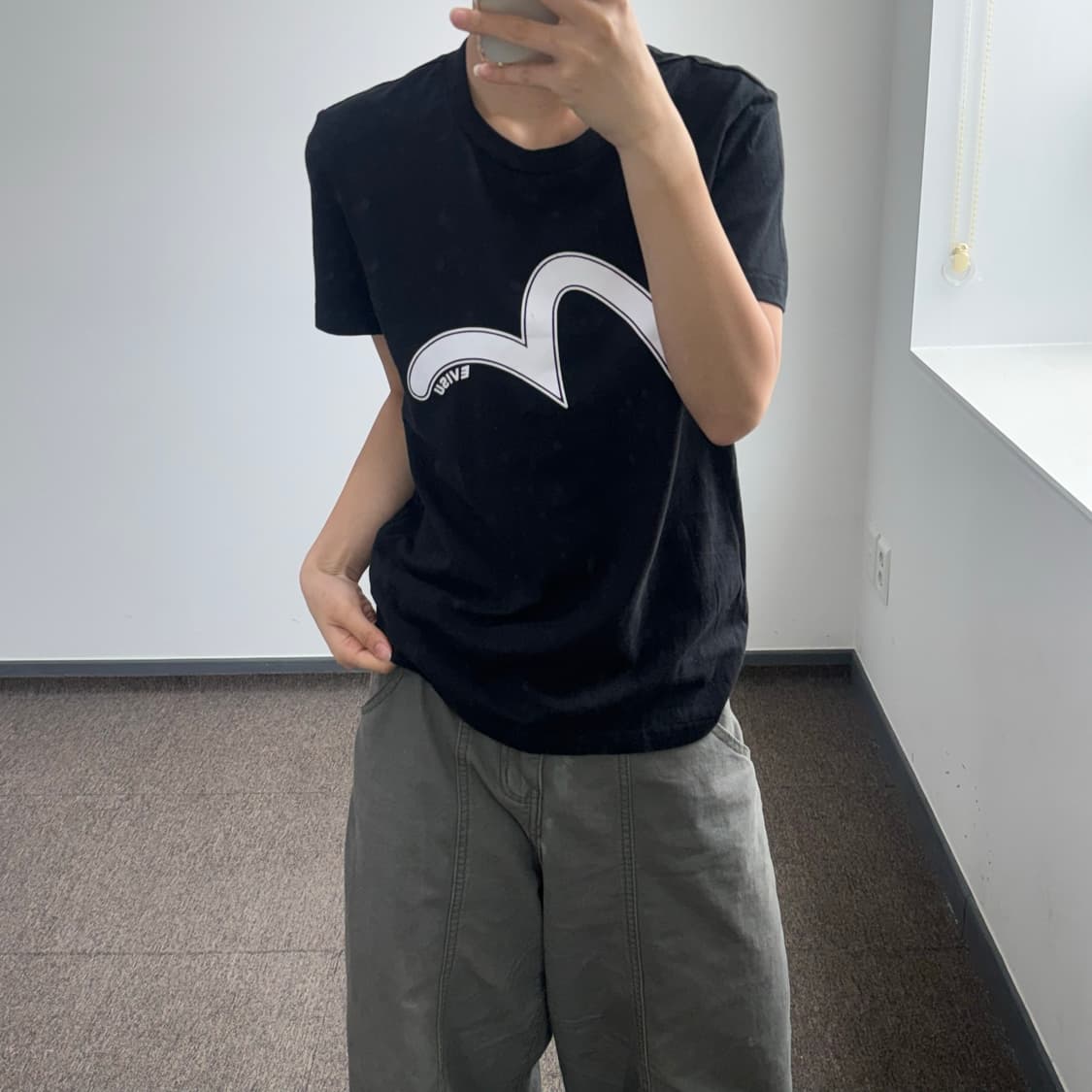 Evisu 에비수 빅 로고 블랙 반팔 상품이미지1