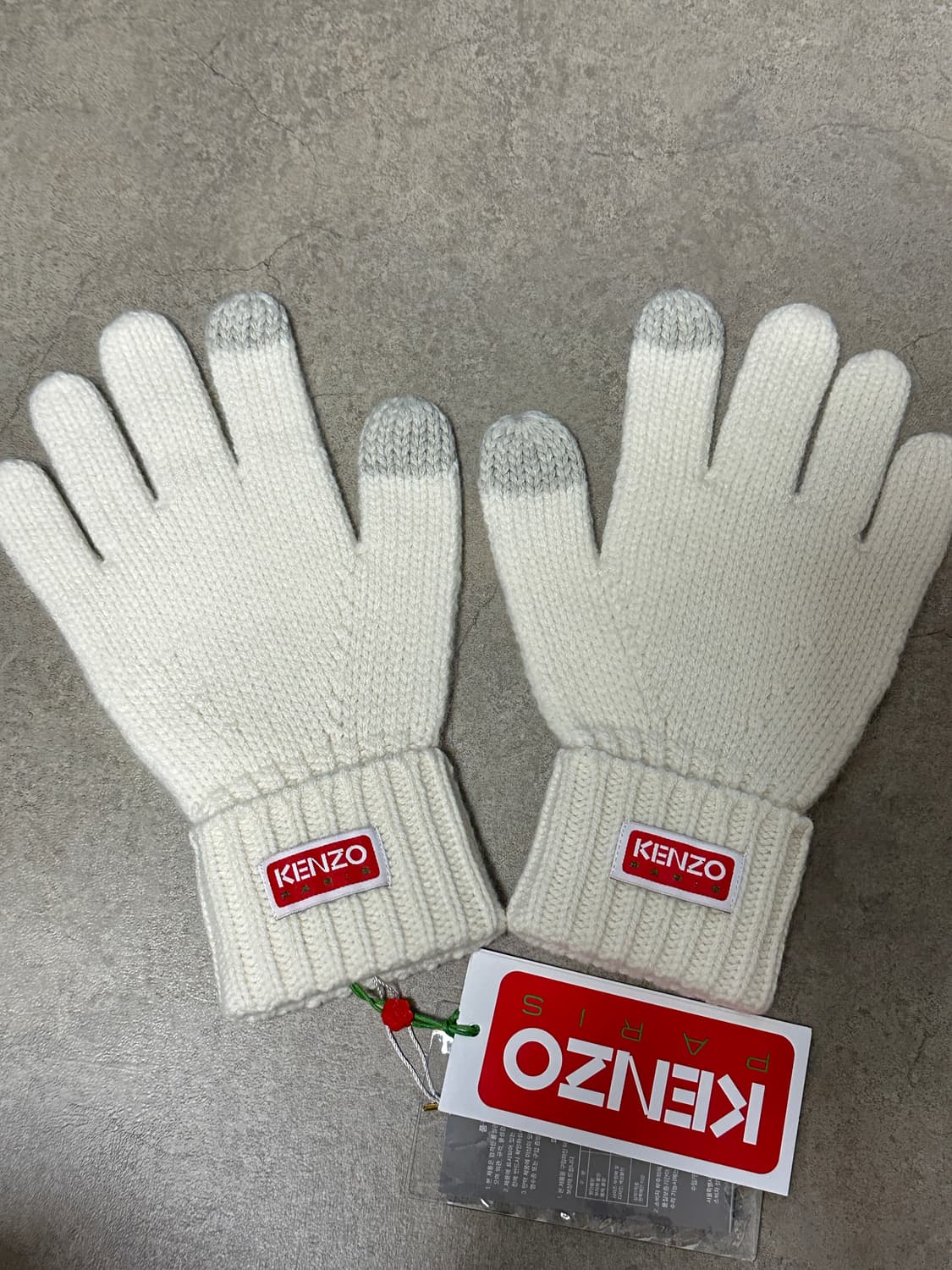 [새상품] 겐조 파리 로고 울 장갑 아이보리 상품이미지2