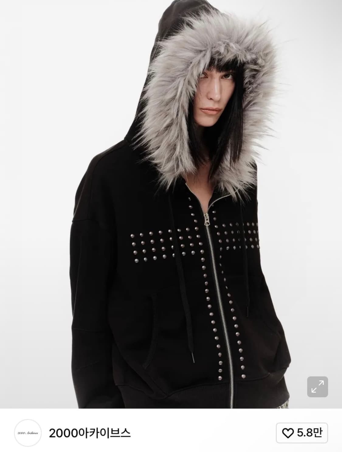 새상품)2000아카이브 후드집업(퍼탈부착 상품이미지2