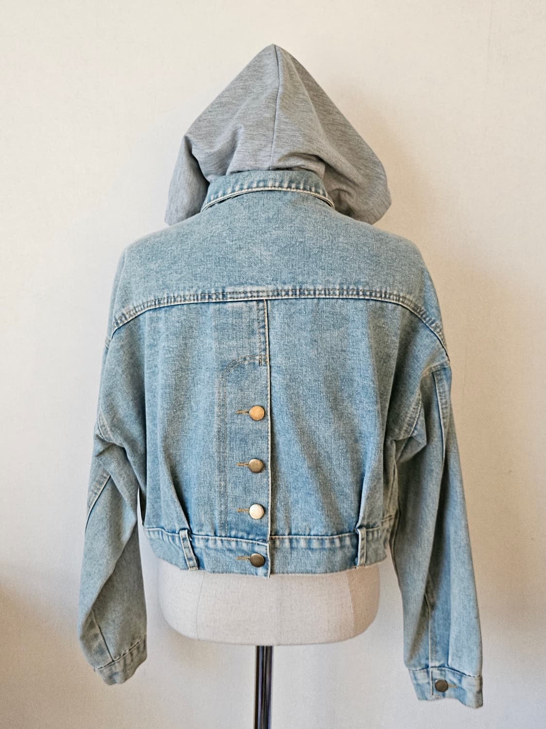홍대 감성 크롭 데님자켓 / 후드 탈부착 빈티지 청자켓 free 상품이미지8
