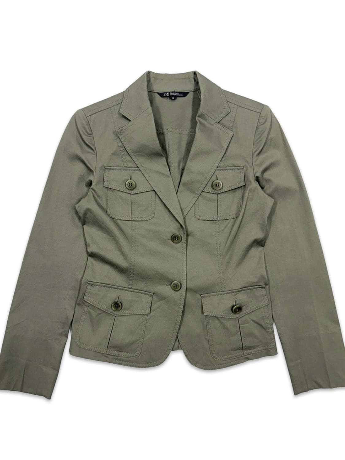 빈티지 올리브 카키 포켓 디테일 싱글 자켓 상품이미지1