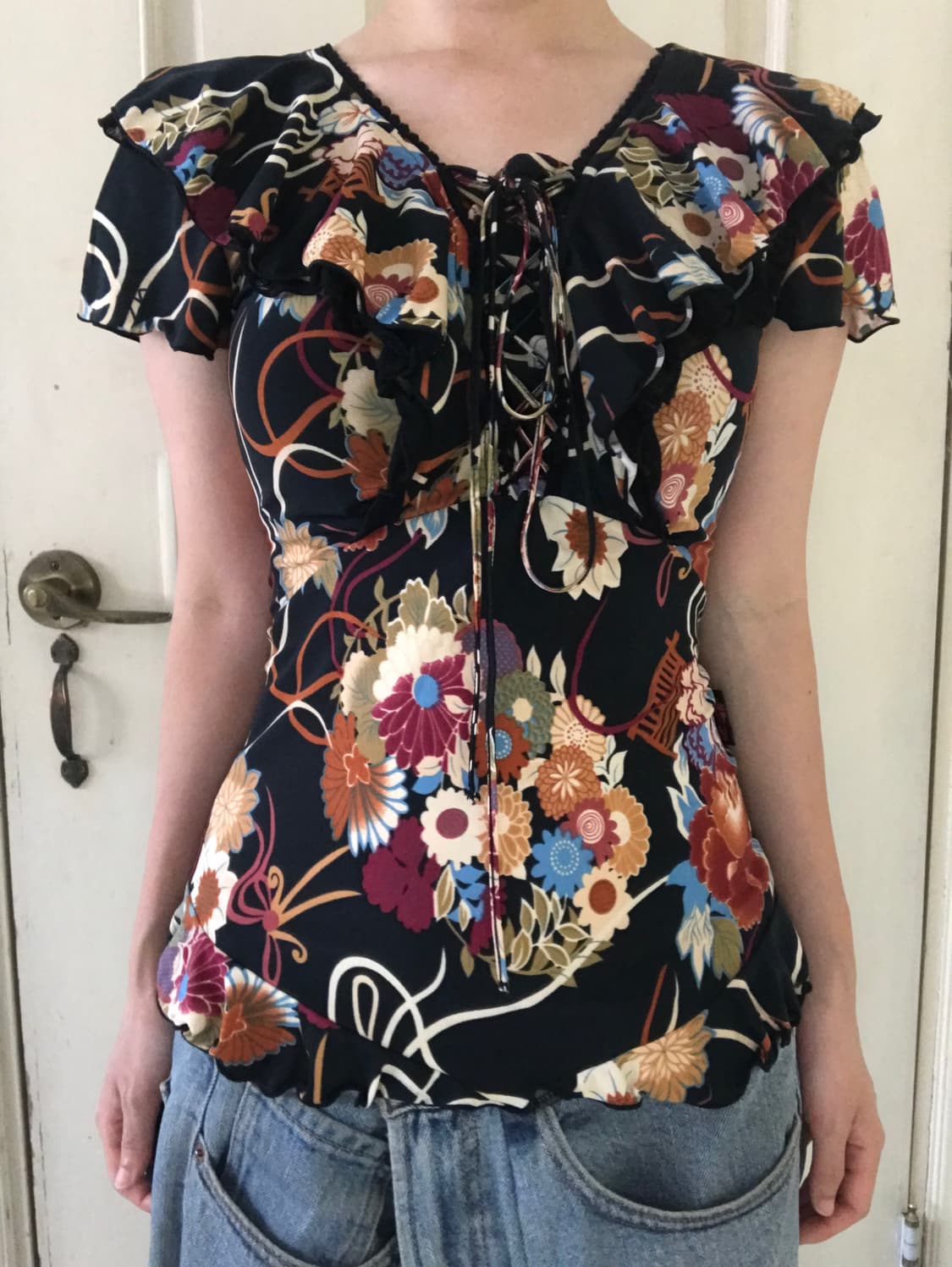 vintage ozz on pattern top 상품이미지3