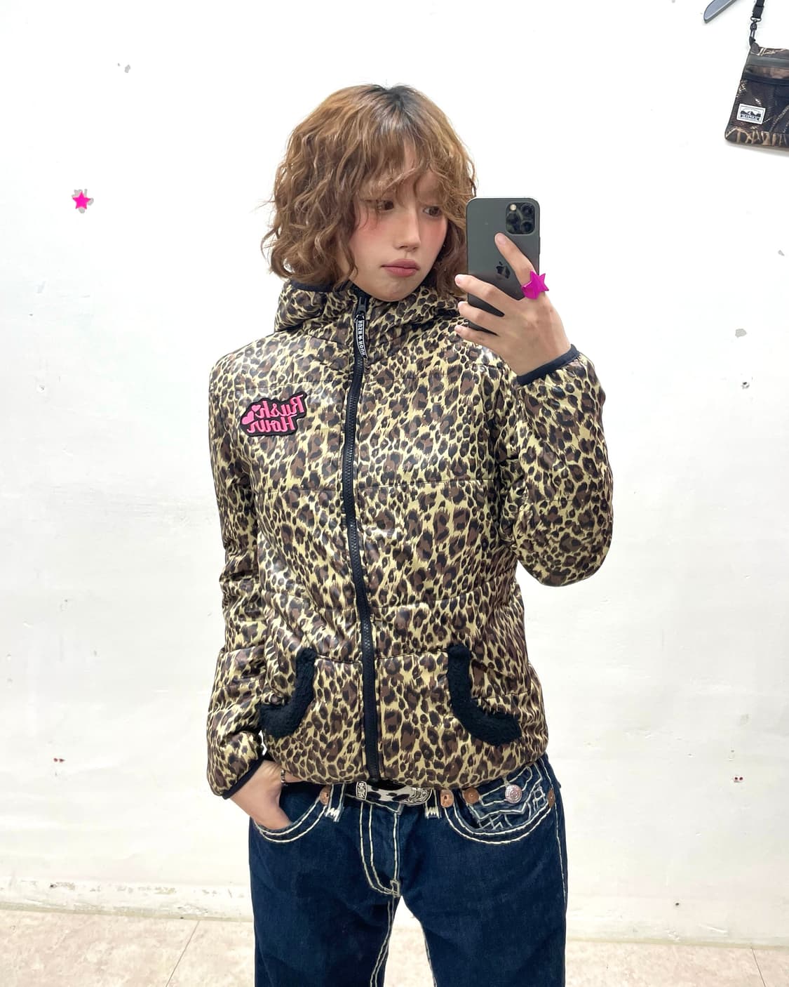 Lush hour Glossy leopard print padded  상품이미지1