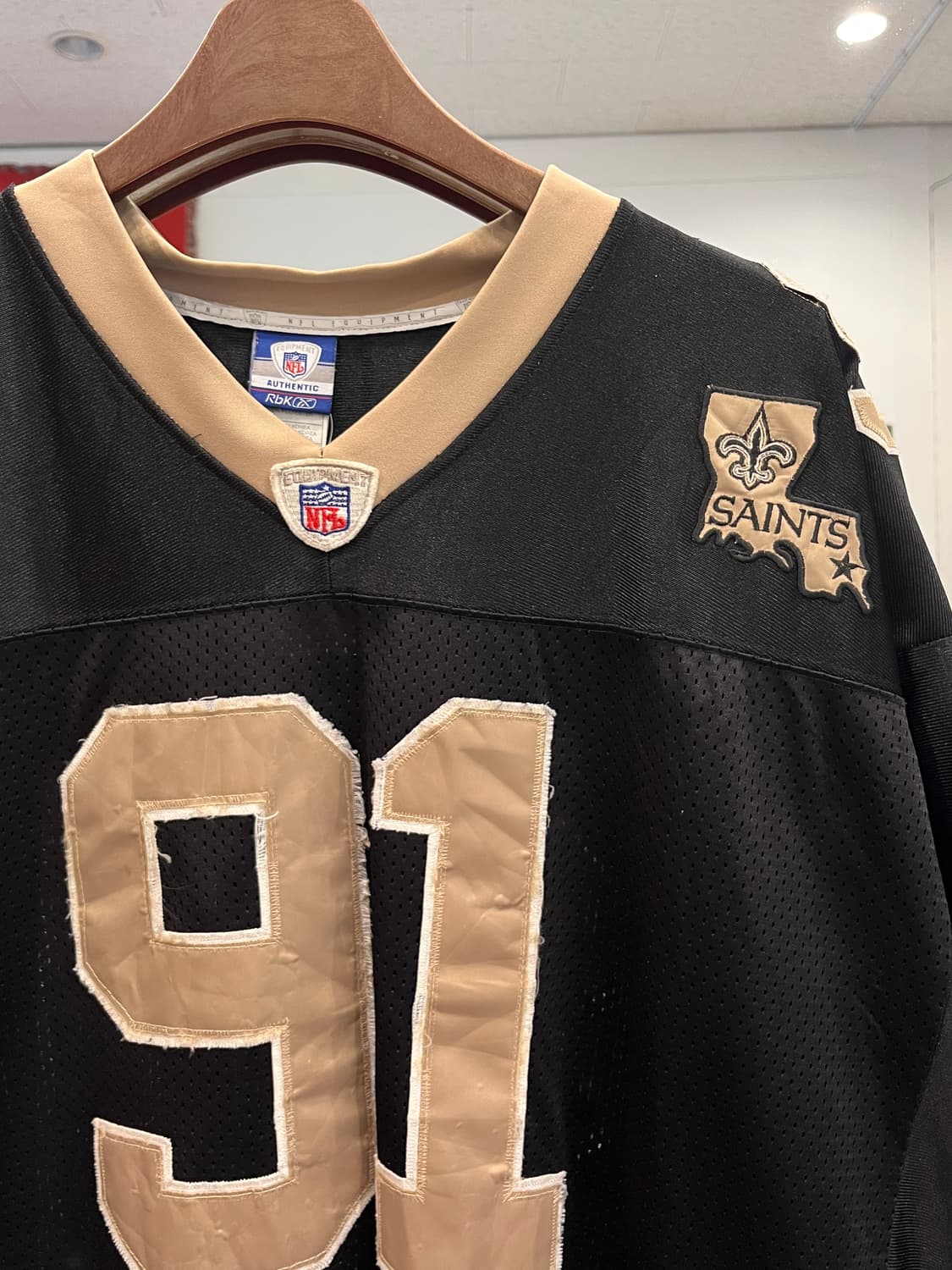Reebok 리복 NFL 뉴올리언스 세인츠 No.91 풋볼 저지 상품이미지4