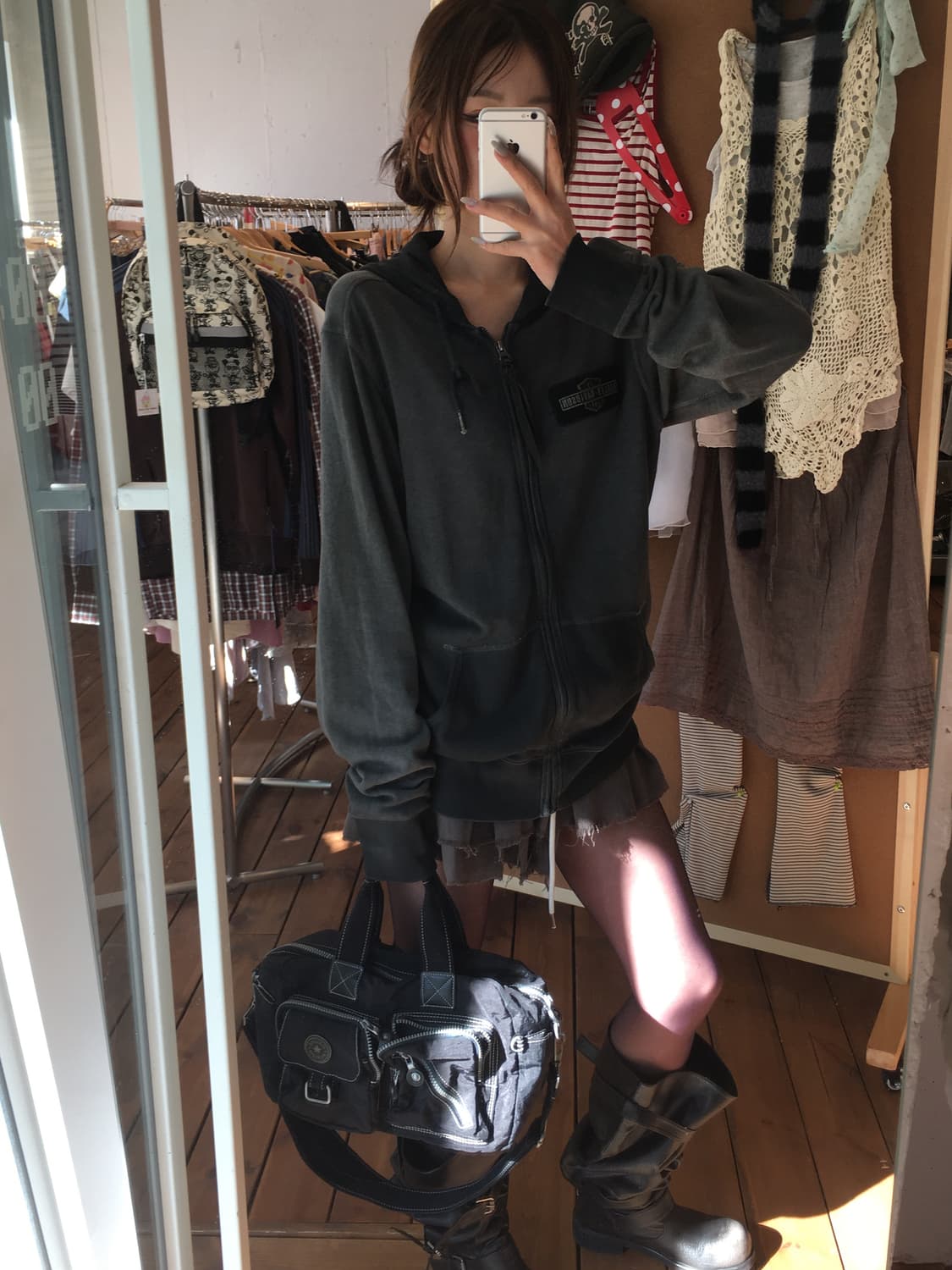 할리데이비슨 패턴 후드집업 상품이미지3