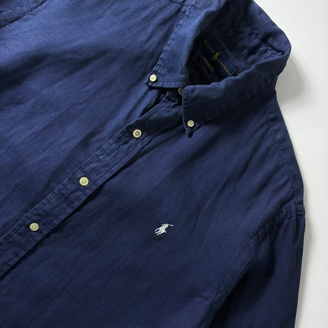 Polo  폴로 랄프로렌 자수 린넨 네이비 셔츠  상품이미지3