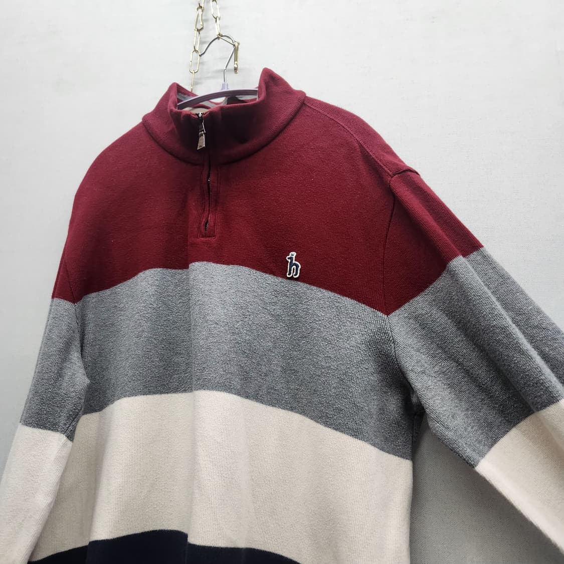 헤지스 컬러블럭 로고 반집업 XL 상품이미지2