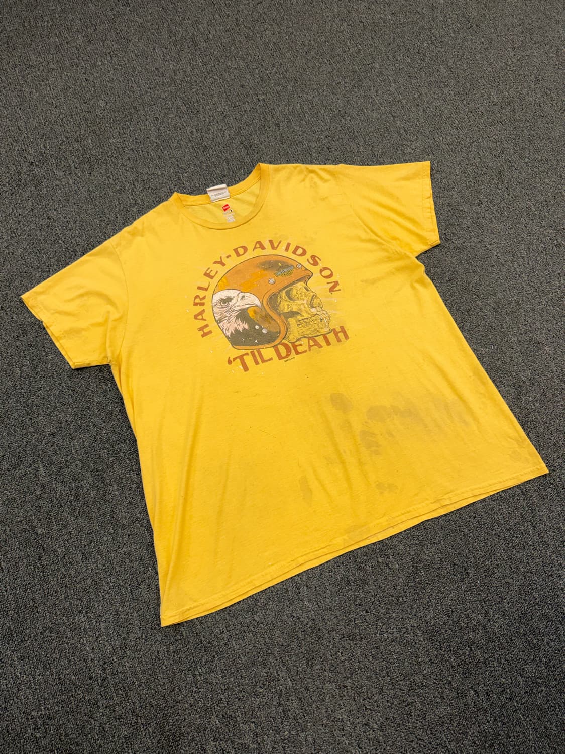 2XL) 할리데이비슨 빈티지 스컬 프린팅 반팔 티셔츠 상품이미지1