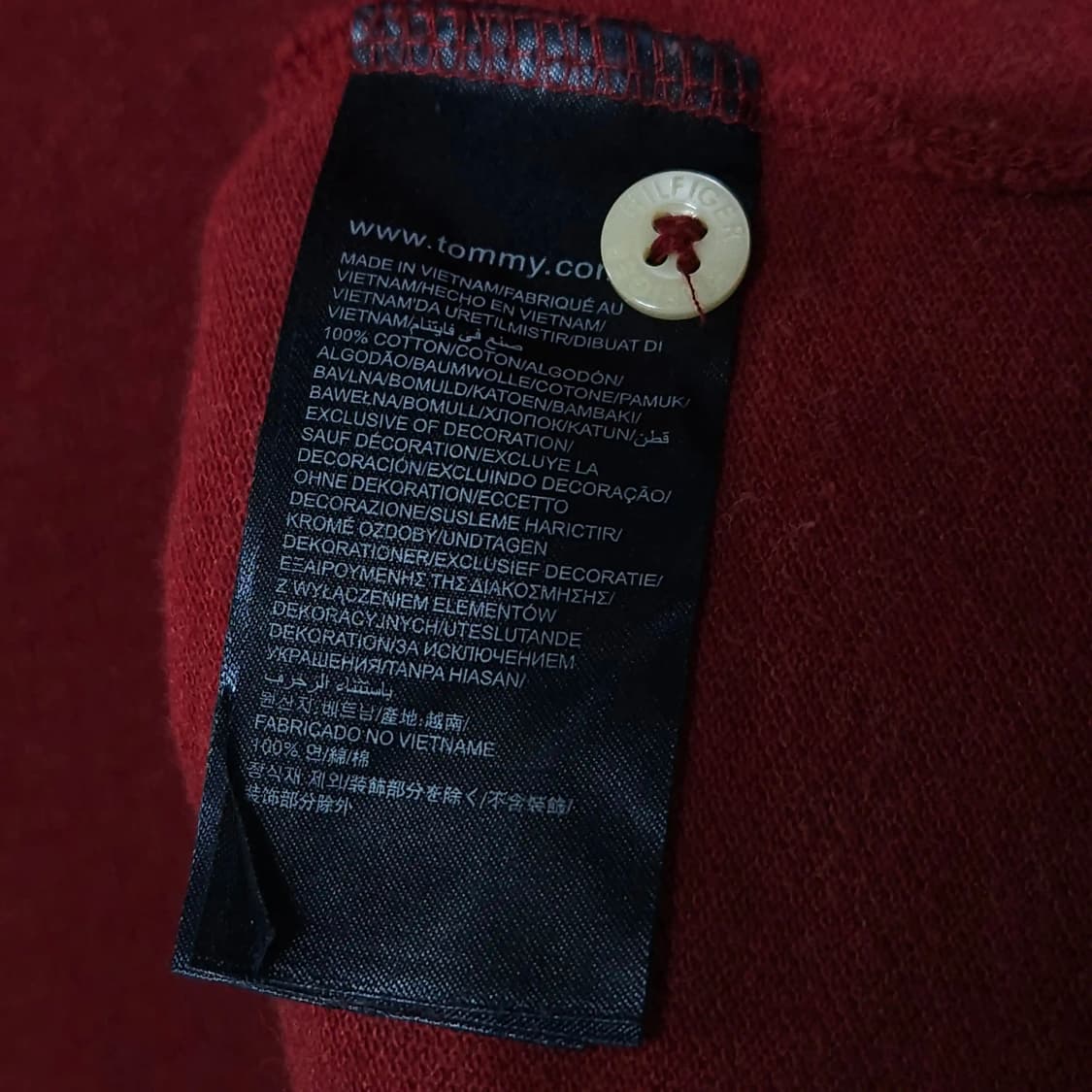 95)TOMMY 타미 힐피거 긴팔 카라티셔츠 레드 상품이미지4