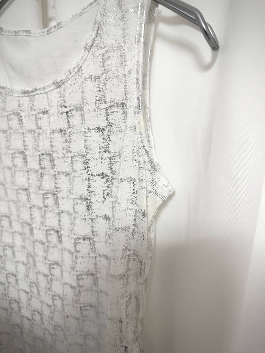 Glitter pattern white sleeveless 상품이미지4
