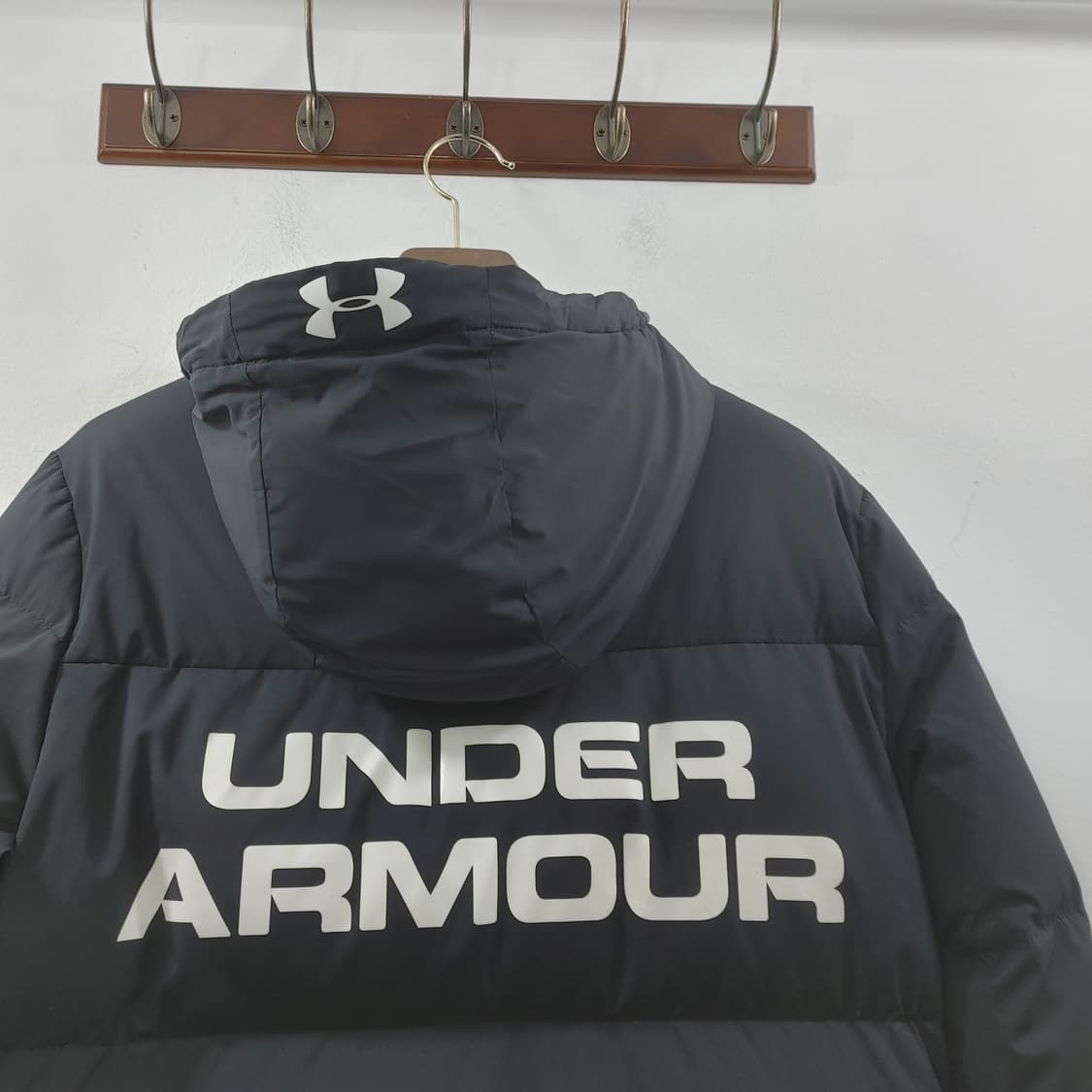 L 언더아머 남성 블랙 풀집업 롱패딩 덕다운 점퍼 상품이미지8