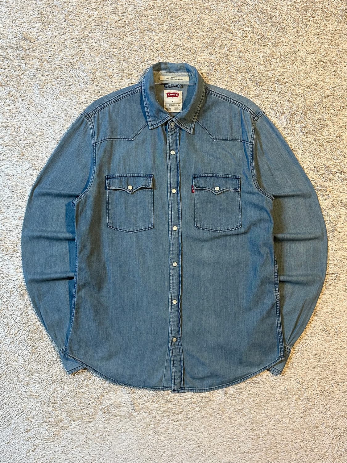 리바이스 LEVIS 웨스턴 투포켓 데님 셔츠 연청 상품이미지1
