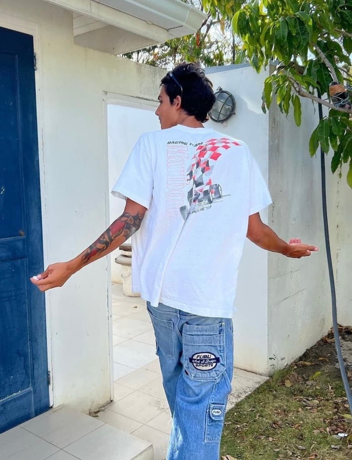 빈티지 Fubu 더 콜렉션 써클로고 배기 카펜터 데님팬츠 상품이미지1