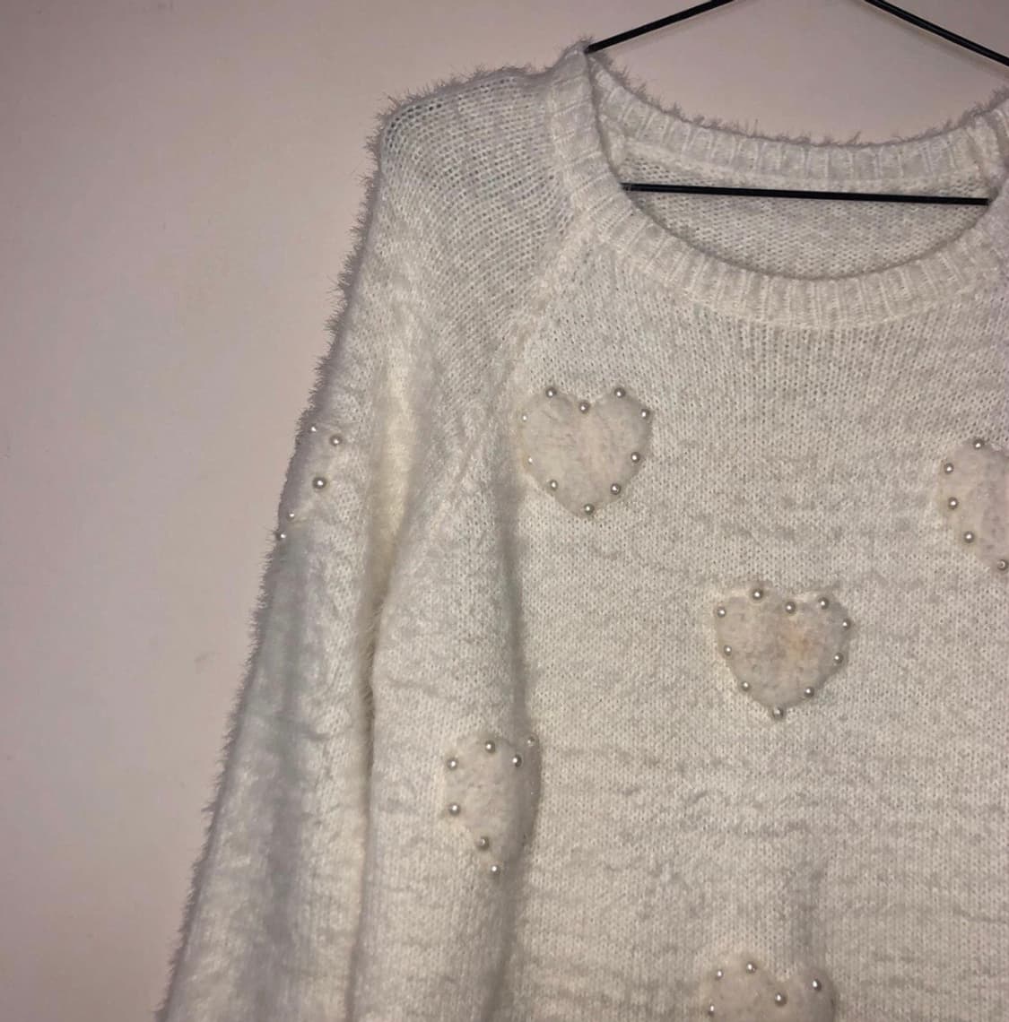 Vintage 💿 white heart knit 상품이미지3