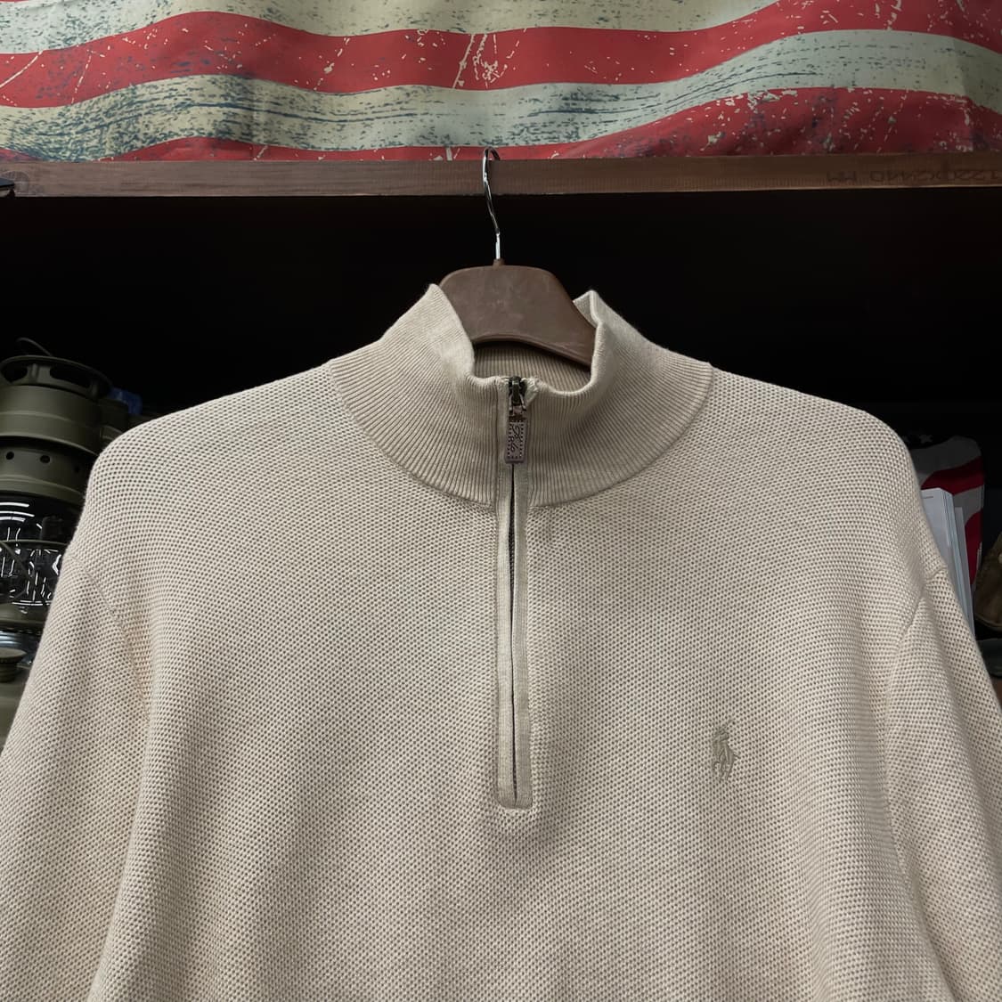 폴로 랄프로렌 신형 라벨 피마 코튼 하프 집업 니트 스웨터 상품이미지3