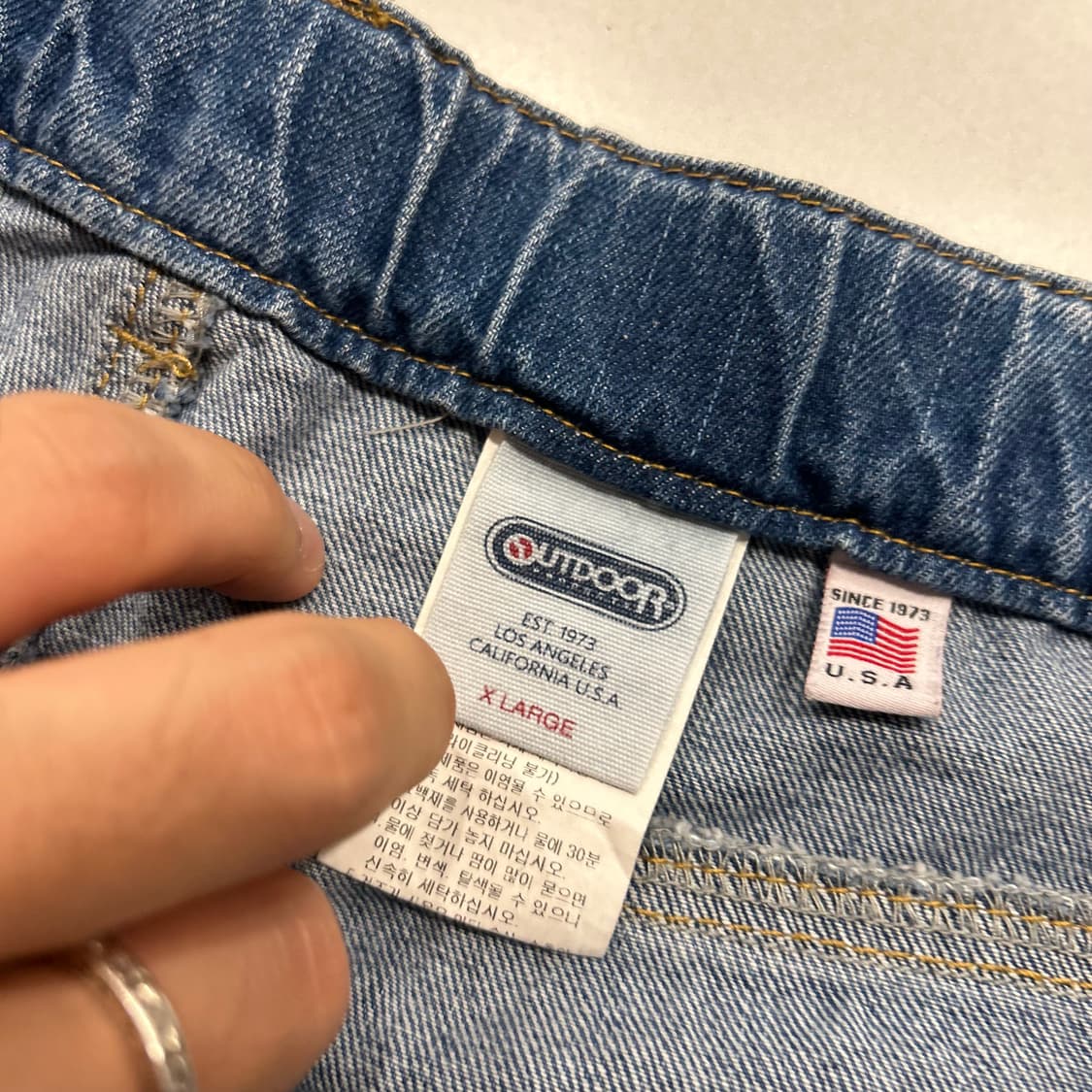 [XL] 아웃도어 프로덕트 벨트 데님 반바지 A998 상품이미지5