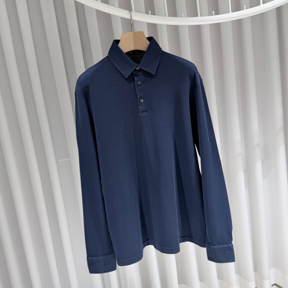 (S+/XL) / 새상품 로로피아나 코튼 피케 카라넥 폴로 긴발 티셔츠 상품이미지3