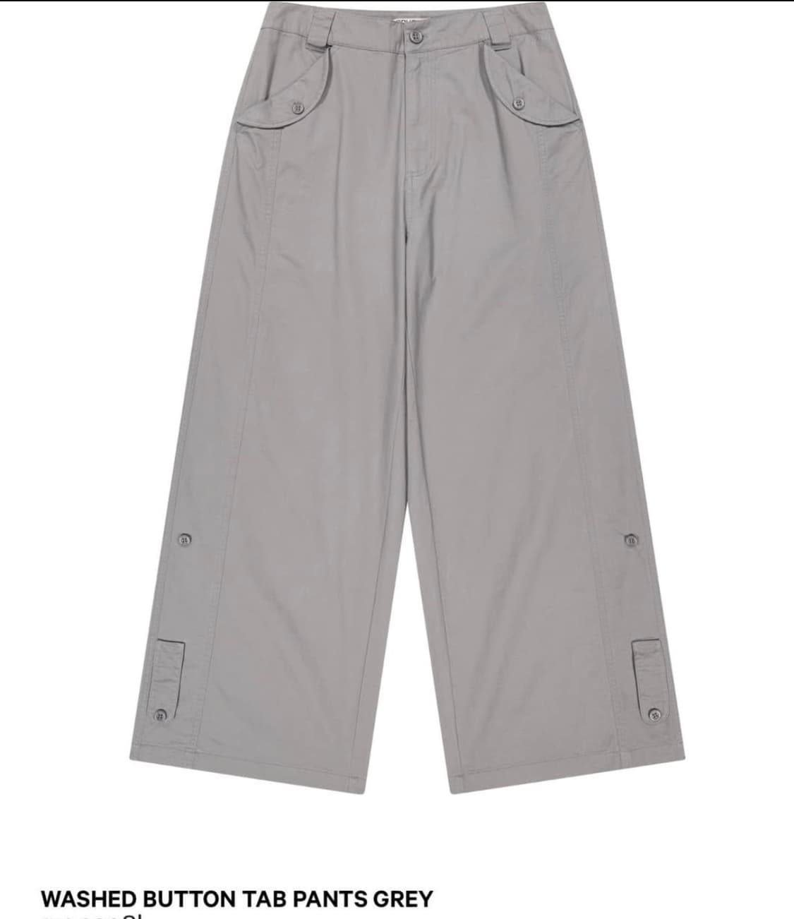 코이세이오 워시드 버튼 탭 팬츠 그레이 상품이미지1