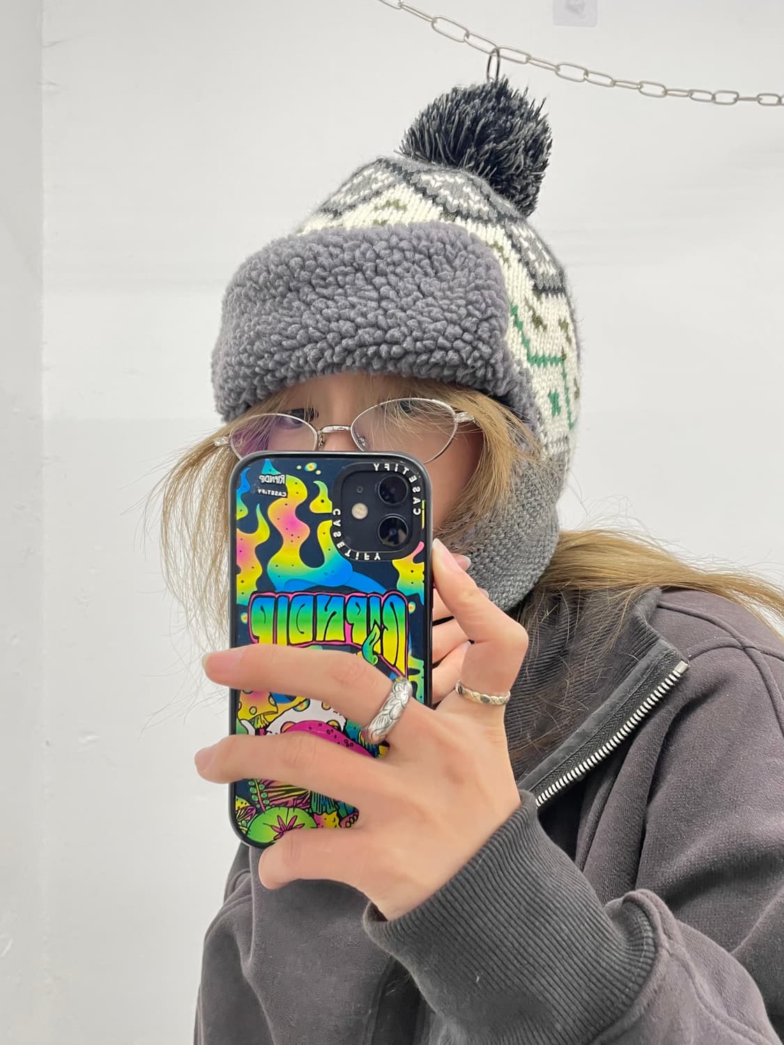 그레이 노르딕 이어머프 비니 상품이미지3