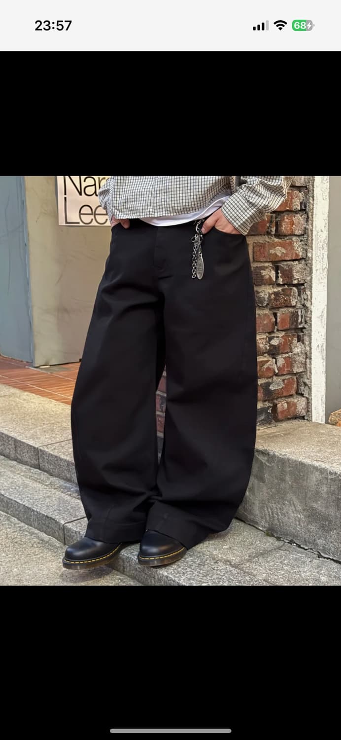 시그니처 트위스트 커브드 코튼 팬츠 xl 상품이미지2