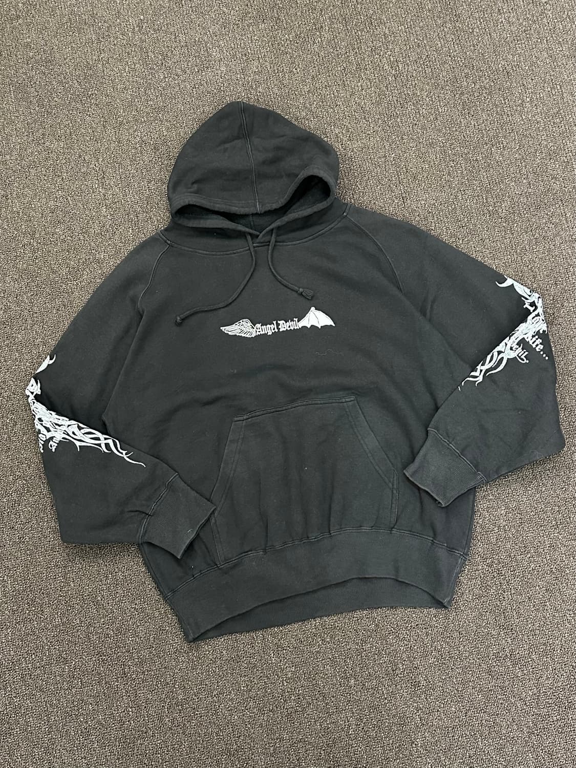L)Japanese vintage Angel Devil 프린팅 후디 상품이미지1