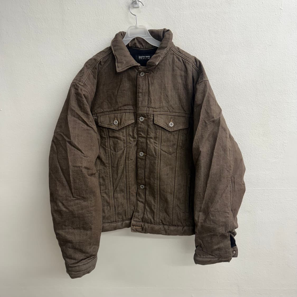 파스(ourpas) 패디드 데님 모카 자킷 상품이미지1