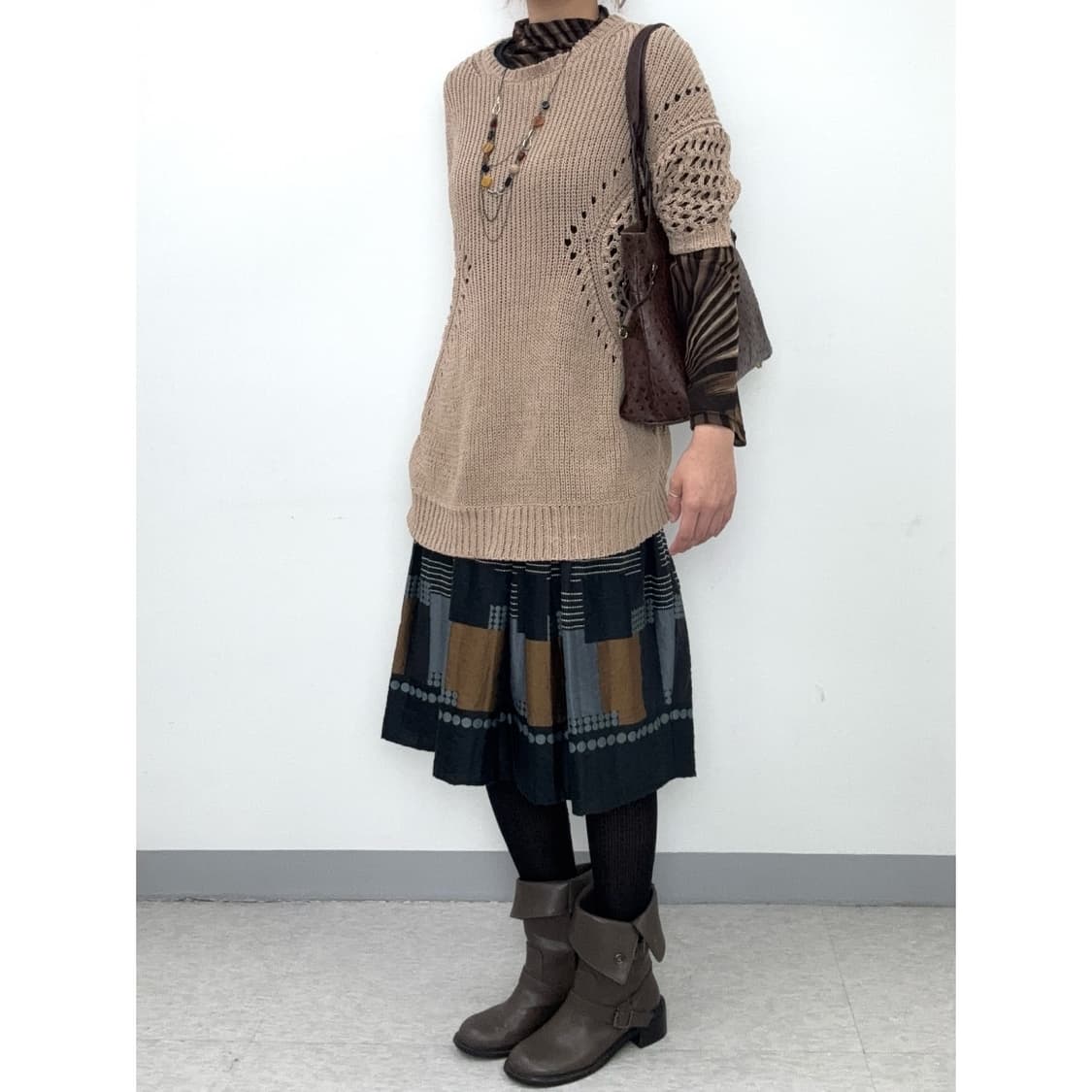 빈티지 브라운 크로셰 니트 상품이미지3