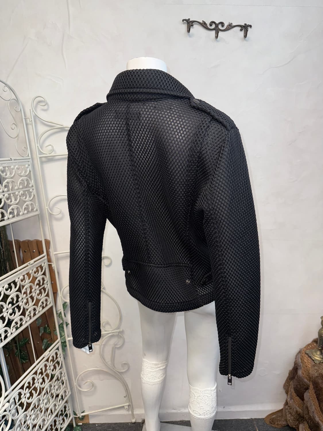 DIESEL black mesh rider jacket  상품이미지9