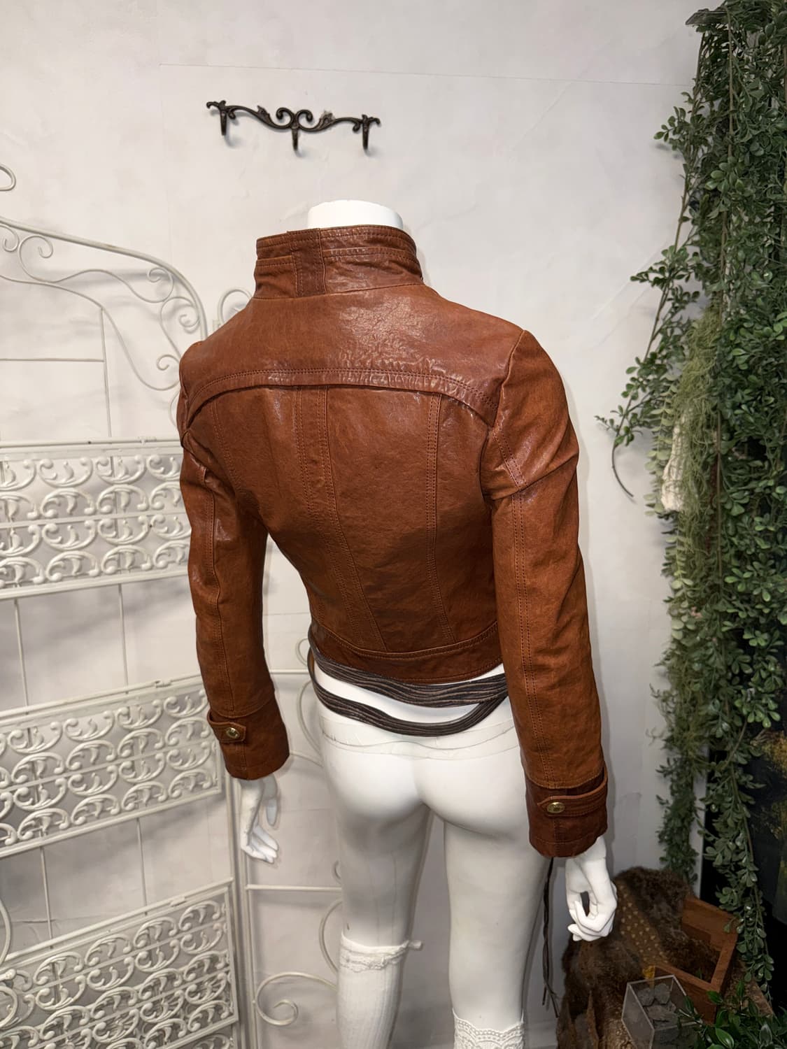 Egoist brown lamb skin line zipper jk 상품이미지7