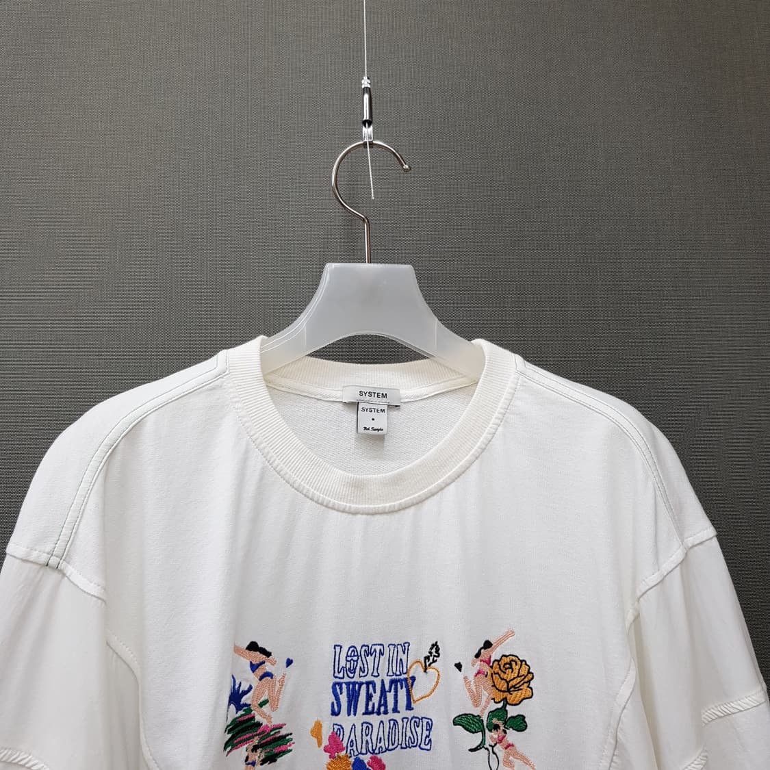 한섬 시스템 2021 자수 그래픽 루즈핏  티셔츠 F사이즈 상품이미지3