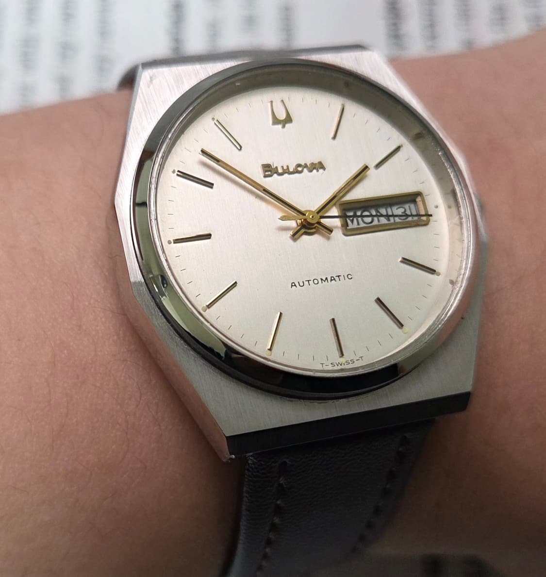 빈티지 부로바 데이데이트 팔각옥토 실버판 골드인덱스 오토매틱 상품이미지10