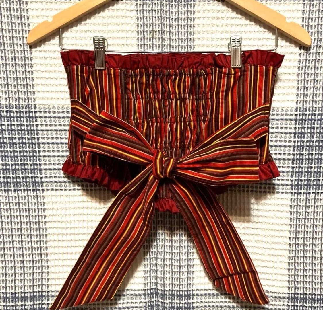 바디라인 코르셋 스커트 스트라이프 고딕 로리타 갸루 프릴레이스리본 상품이미지4