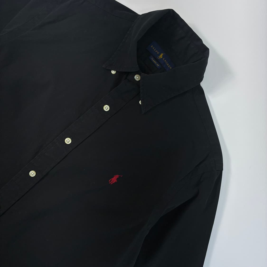 Polo  폴로 랄프로렌 신형 자수 코튼 블랙셔츠  상품이미지3