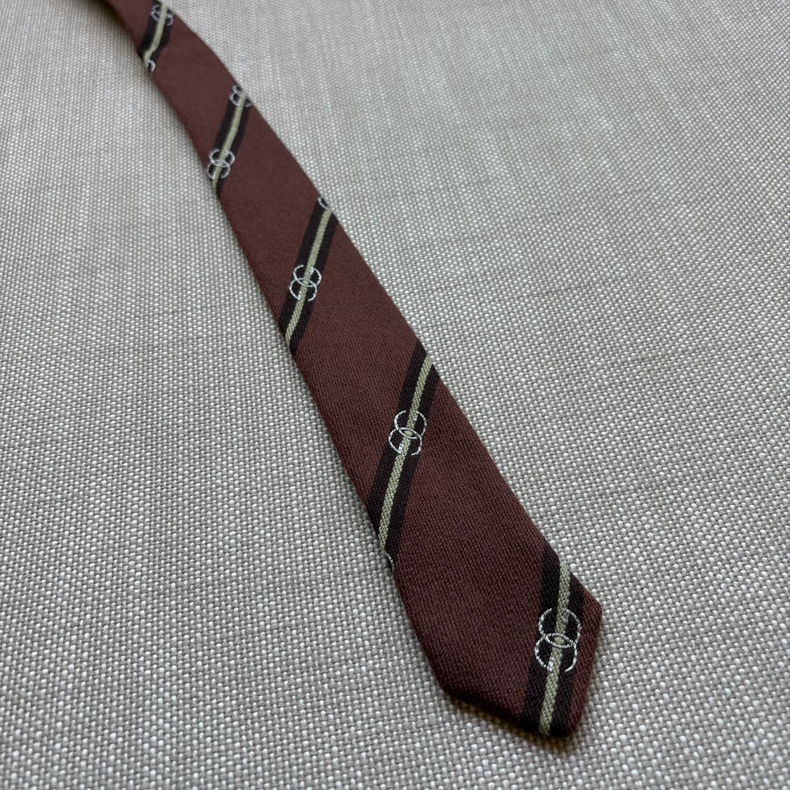 [Rare] 60s GUCCI 울실크 레지멘탈 타이 상품이미지5