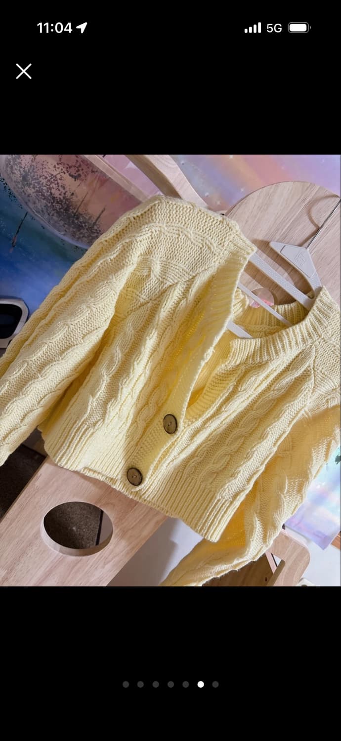 어깨패드 옐로가디건 (거의새옷)정가58,000 상품이미지6