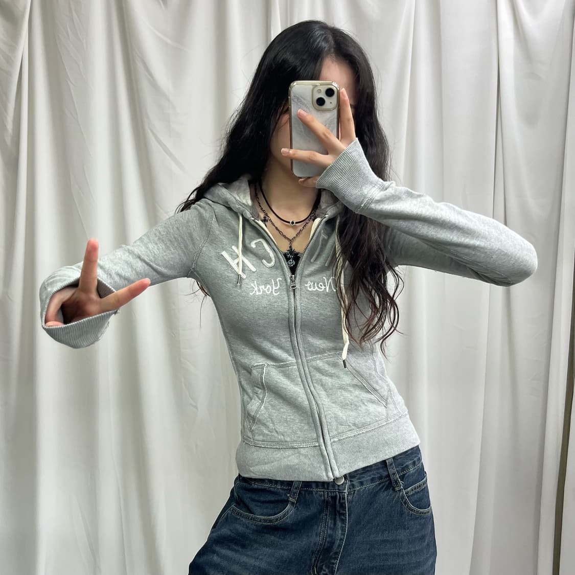 Abercrombie gray hood zip-up 상품이미지2