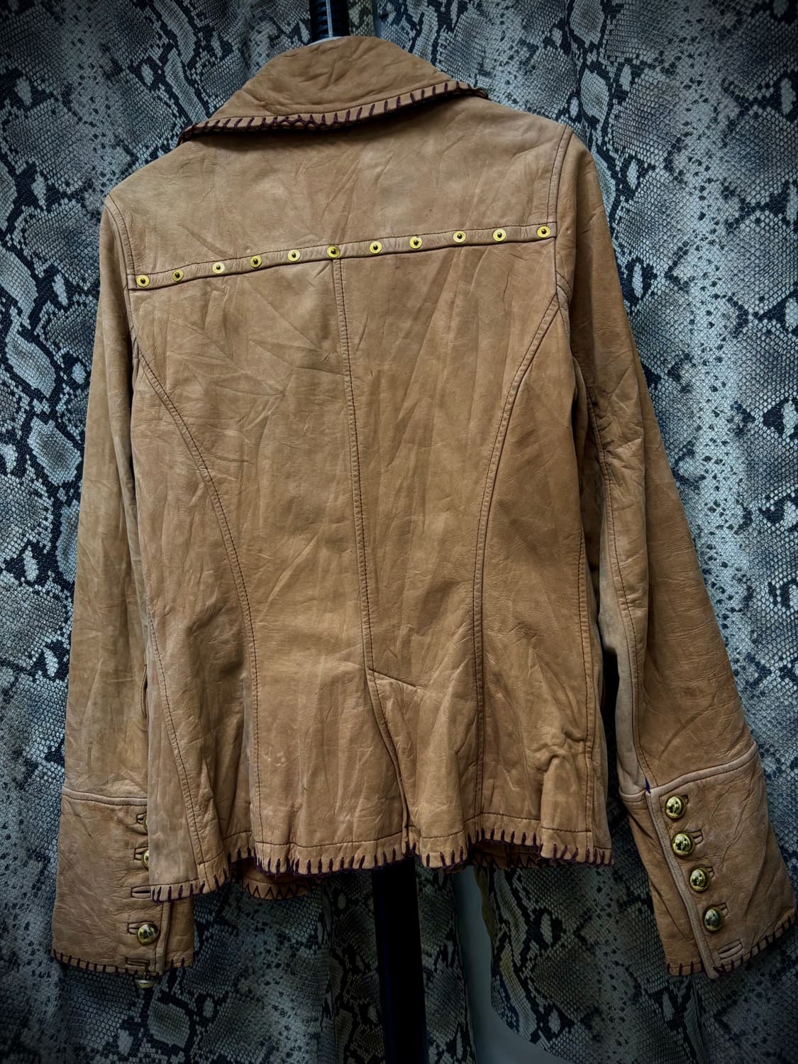 00’s Pinterest Western Cow Leather Gold  상품이미지10